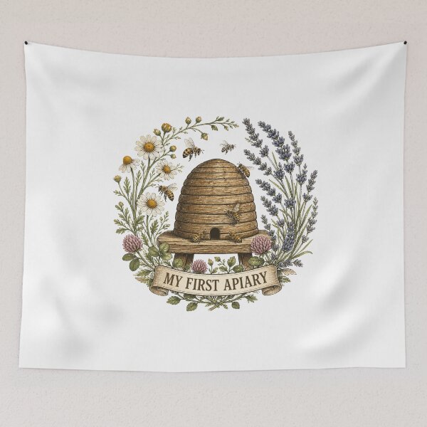 Item preview, Beginner Beekeeper Apiary Honey Bee Botanical Art designed and sold by AMICO77.