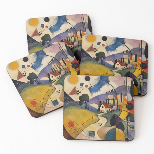 Item preview, Geometric Abstract Landscape – Colorful Bauhaus Countryside Wall Art designed and sold by GutyzDesignsES.