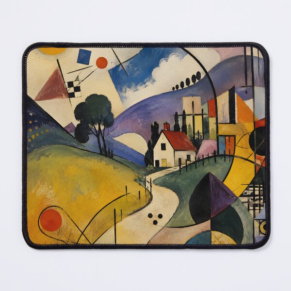 Item preview, Geometric Abstract Landscape – Colorful Bauhaus Countryside Wall Art designed and sold by GutyzDesignsES.