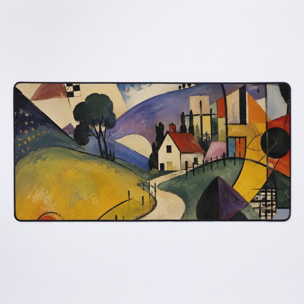 Item preview, Geometric Abstract Landscape – Colorful Bauhaus Countryside Wall Art designed and sold by GutyzDesignsES.
