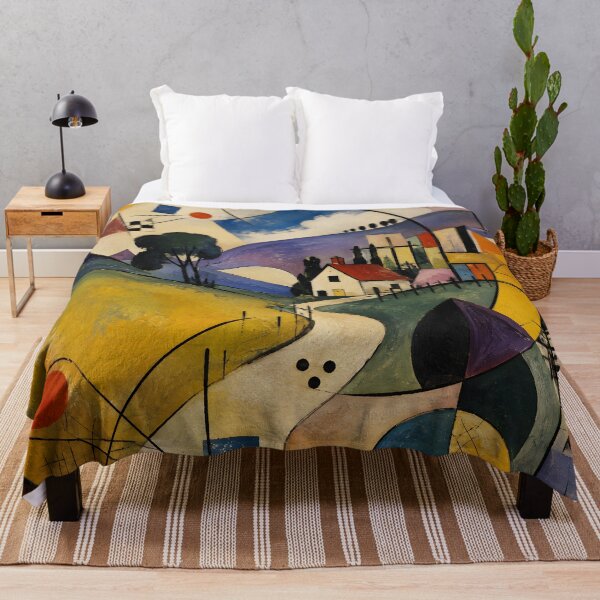 Item preview, Geometric Abstract Landscape – Colorful Bauhaus Countryside Wall Art designed and sold by GutyzDesignsES.
