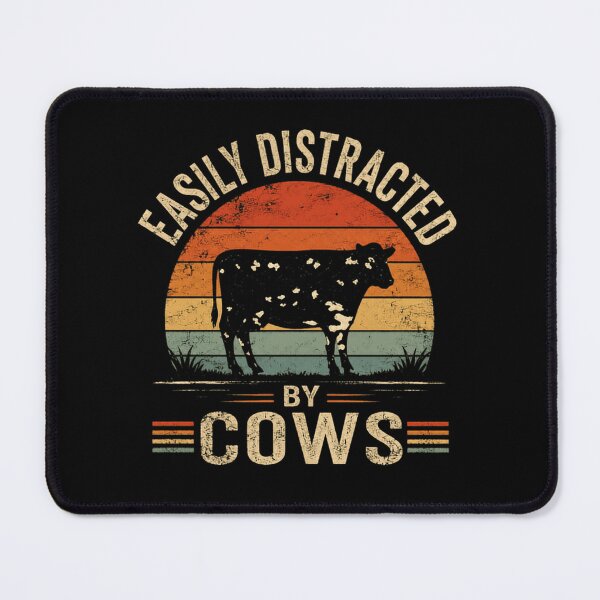 Item preview, Easily Distracted By Cows Cow Lover Farmer Rancher Cattle Owner designed and sold by RetroMini2026.