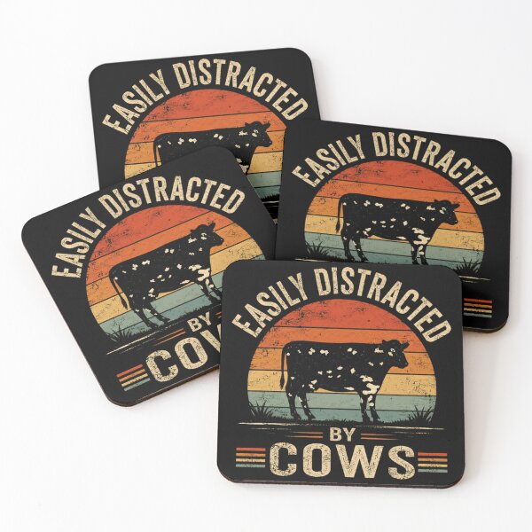 Item preview, Easily Distracted By Cows Cow Lover Farmer Rancher Cattle Owner designed and sold by RetroMini2026.