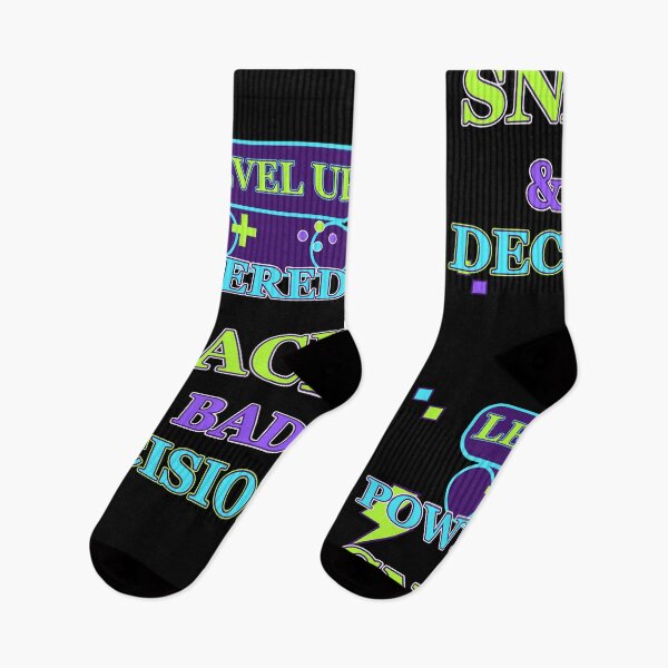 Item preview, Level Up Powered by Snacks and Bad Decisions Funny Gamer Design designed and sold by OutlanderDesigns.