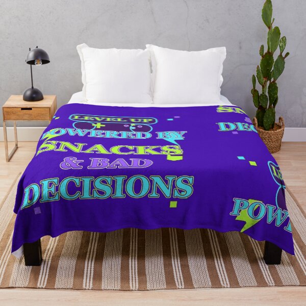 Item preview, Level Up Powered by Snacks and Bad Decisions Funny Gamer Design designed and sold by OutlanderDesigns.