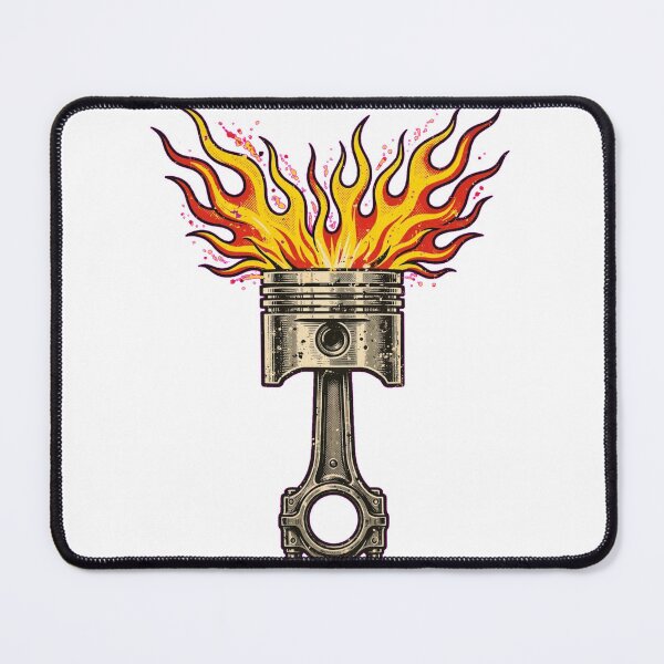 Item preview, Flaming Piston Mechanic Garage Art designed and sold by Normandy Road Heritage™ - Vintage Garage Art.