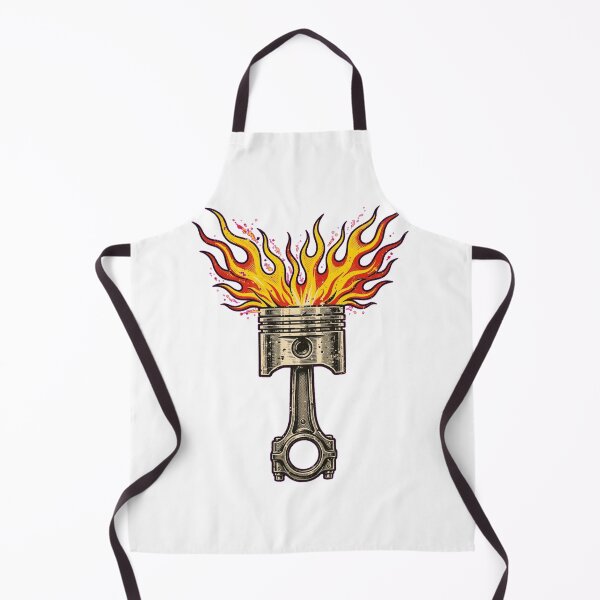 Item preview, Flaming Piston Mechanic Garage Art designed and sold by Normandy Road Heritage™ - Vintage Garage Art.