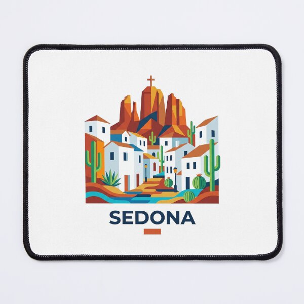 Item preview, Sedona Arizona Red Rocks Geometric Vector Art designed and sold by OzzFrequency.
