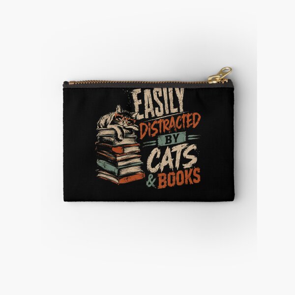 Item preview, Easily Distracted By Cats & Books Cat Lover Bookworm Feline Reading Hobby designed and sold by RetroMini2026.