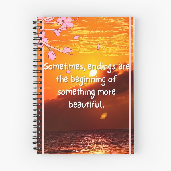 Item preview, Sometimes Endings Are New Beginnings Sunset Bookmark | Aesthetic Floral Quote designed and sold by LailaStudiosArt.