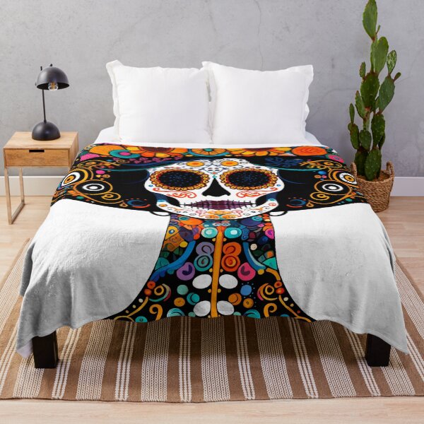 Item preview, Catrina Colorful Sugar Skull Illustration designed and sold by Ojo de Lilith.