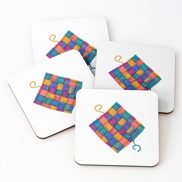 Item preview, Entrelac Knitting Colorful Interlocking Yarn Block Art designed and sold by AMICO77.