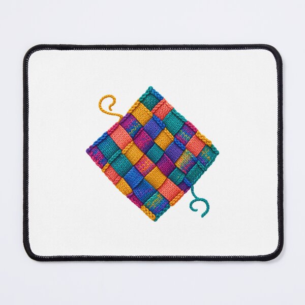 Item preview, Entrelac Knitting Colorful Interlocking Yarn Block Art designed and sold by AMICO77.