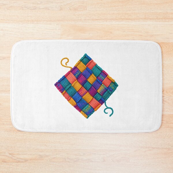 Item preview, Entrelac Knitting Colorful Interlocking Yarn Block Art designed and sold by AMICO77.