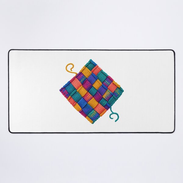 Item preview, Entrelac Knitting Colorful Interlocking Yarn Block Art designed and sold by AMICO77.