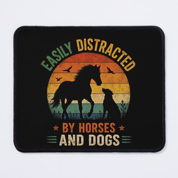 Item preview, Easily Distracted By Horses And Dogs Animal Lover Pet Owner Equestrian designed and sold by RetroMini2026.