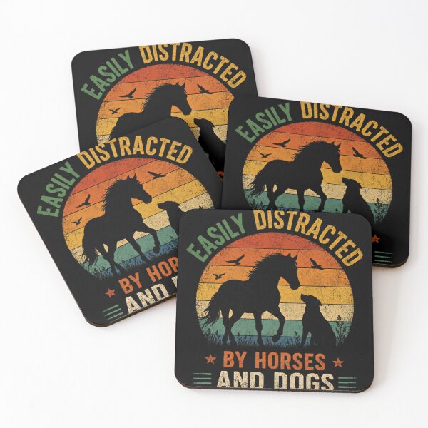 Item preview, Easily Distracted By Horses And Dogs Animal Lover Pet Owner Equestrian designed and sold by RetroMini2026.