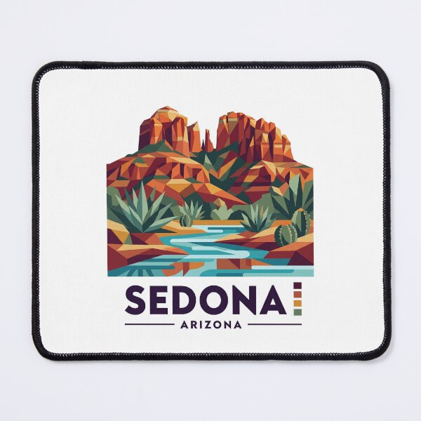 Item preview, Sedona Arizona Red Rocks Geometric Vector Art designed and sold by OzzFrequency.