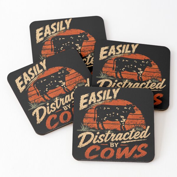 Item preview, Easily Distracted By Cows Farmer Rancher Cattle Lover Gift designed and sold by RetroMini2026.