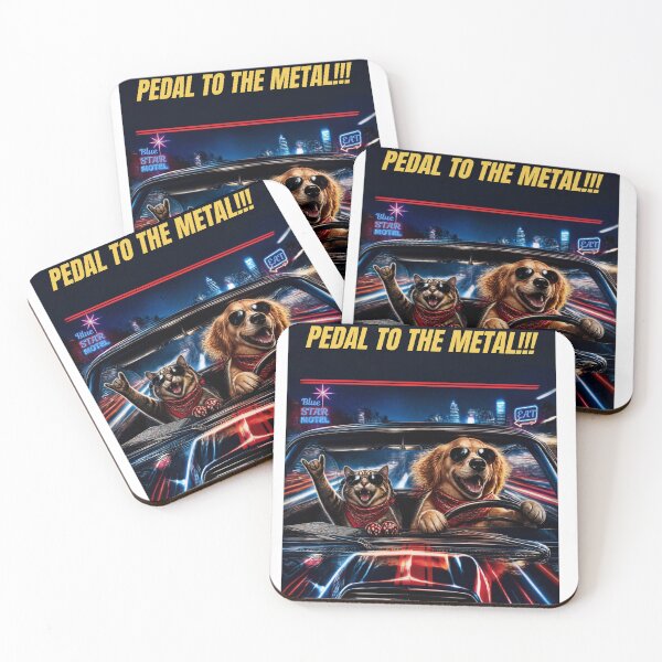 Item preview, Funny Dog and Cat Driving Car - Pedal to the Metal Cartoon designed and sold by LookWhatIGot.