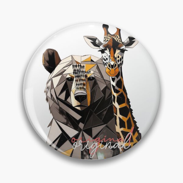 Item preview, Geometric Bear & Giraffe | Graphic Original  designed and sold by ekemarket.