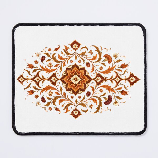 Item preview, “Elegant Ornamental Floral Pattern – Warm Bohemian Art Print” designed and sold by Psycho-Crazy.