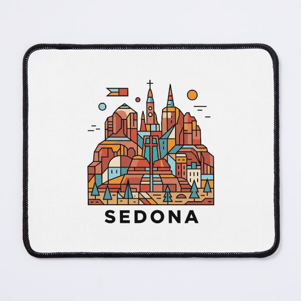 Item preview, Sedona Arizona Red Rocks Geometric Vector Art designed and sold by OzzFrequency.