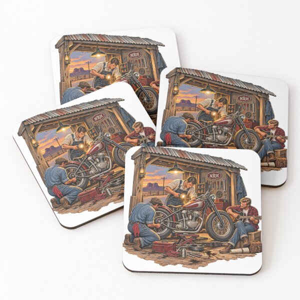 Item preview, Desert Motorcycle Garage and Guitar designed and sold by Normandy Road Heritage™ - Vintage Garage Art.