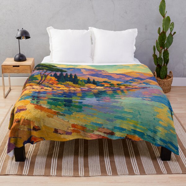 Item preview, Colorful Mediterranean Coast Landscape – Vibrant Seaside & Mountain Wall Art designed and sold by GutyzDesignsES.