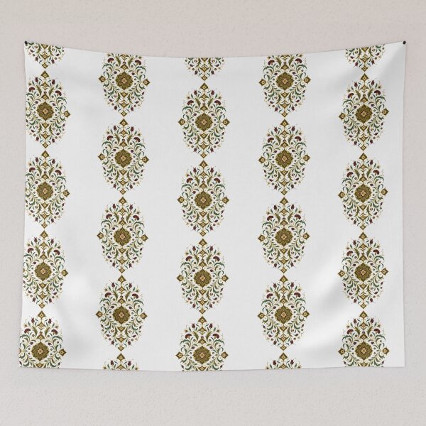 Item preview, Ornate Floral Arabesque – Vintage Gold & Green Decorative Pattern designed and sold by Psycho-Crazy.
