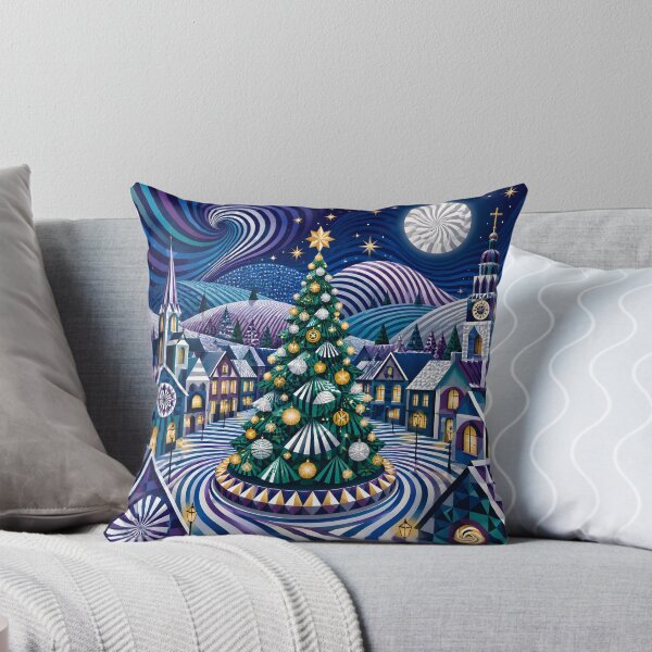 Item preview, Geometric Christmas Village Wall Art – Whimsical Winter Wonderland Christmas Tree designed and sold by GutyzDesignsES.