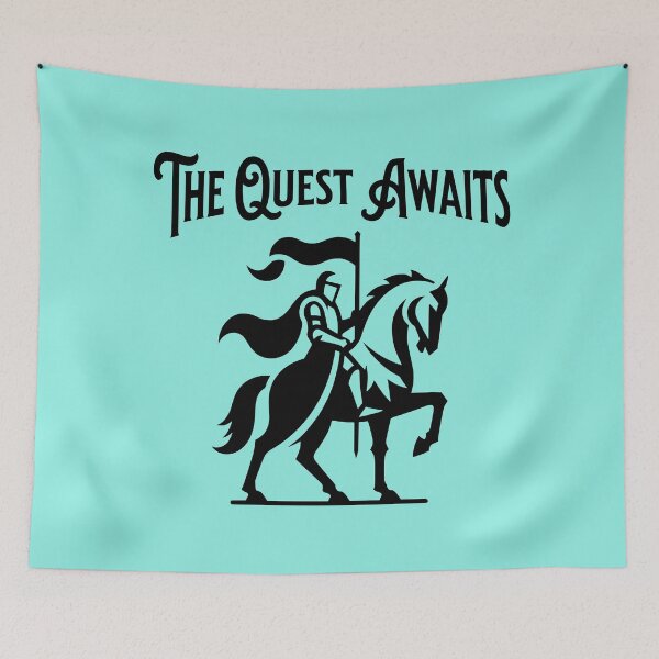 Item preview, The Quest Awaits Medieval Knight on Horse Fantasy Adventure designed and sold by Sachie's Studio.