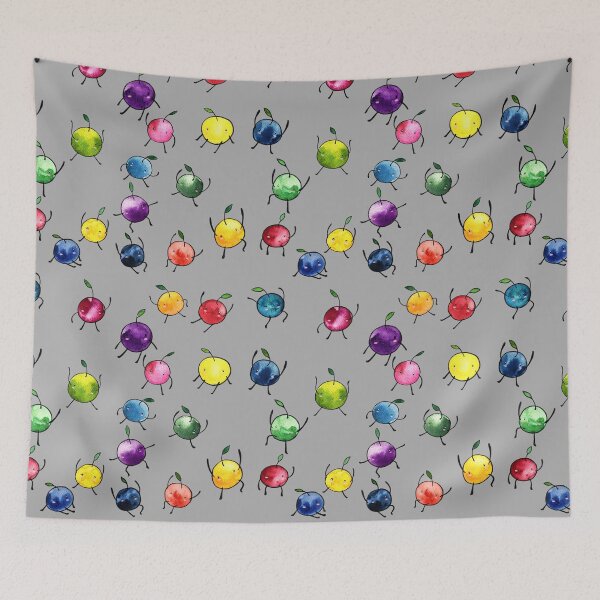 Item preview, Stardew Valley Watercolor Junimos on Gray Background designed and sold by JurassicParkans.