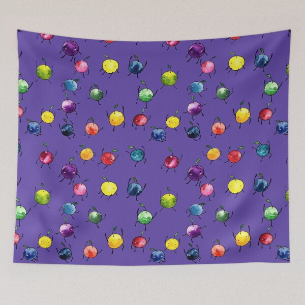 Item preview, Stardew Valley Watercolor Junimos on Purple Background designed and sold by JurassicParkans.