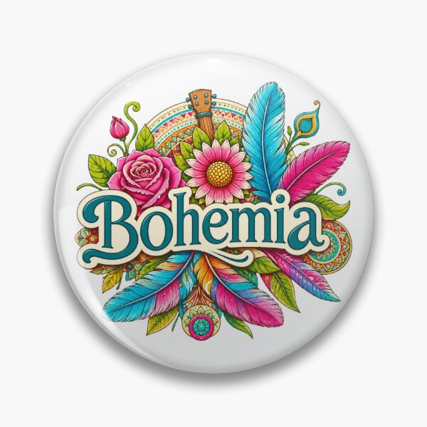 Item preview, Bohemia Colorful Bohemian Floral Feather Art designed and sold by Myra365Art.