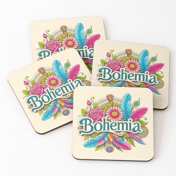 Item preview, Bohemia Colorful Bohemian Floral Feather Art designed and sold by Myra365Art.