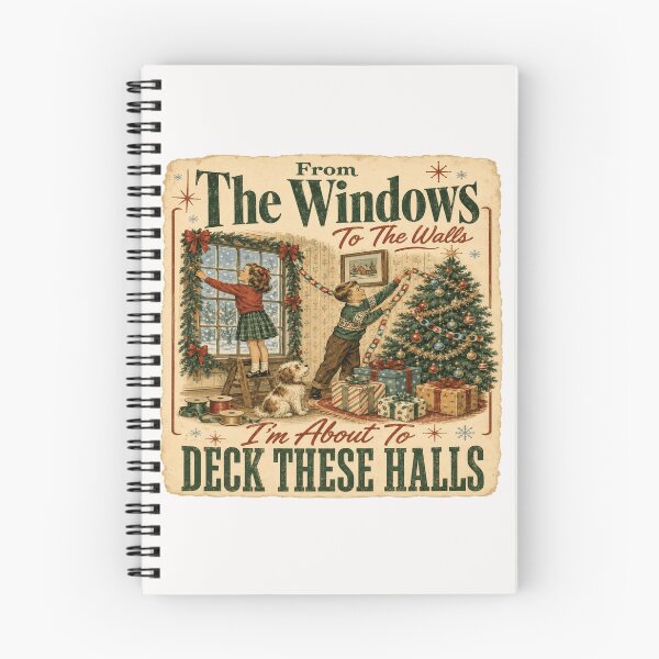 Item preview, Vintage Christmas Decorating Humor designed and sold by POD DYNASTY | Original Print On Demand T-Shirt Graphics.