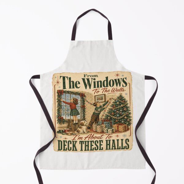 Item preview, Vintage Christmas Decorating Humor designed and sold by POD DYNASTY | Original Print On Demand T-Shirt Graphics.