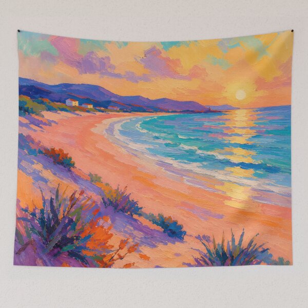 Item preview, Pastel Beach Sunset Wall Art – Colorful Coastal Seaside Decor designed and sold by GutyzDesignsES.