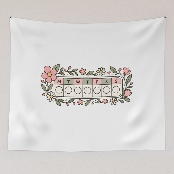 Item preview, Aesthetic Pastel Habit Tracker Floral Planner Sticker designed and sold by KawaiiOrbit.