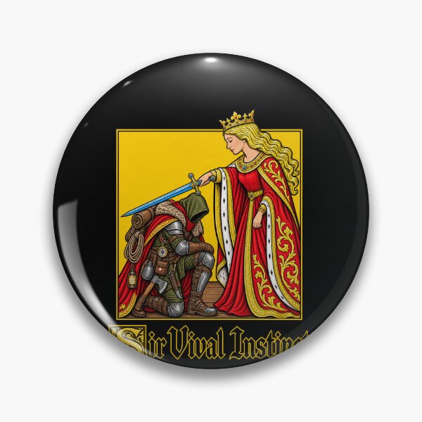 Item preview, Funny Sir Vival Instinct Medieval Survivalist Pun Art designed and sold by elderberry.