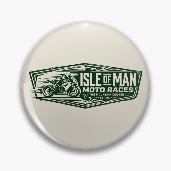 Item preview, Isle of Man Moto Races Mountain Course Vintage Biker Badge designed and sold by KiwiRider.