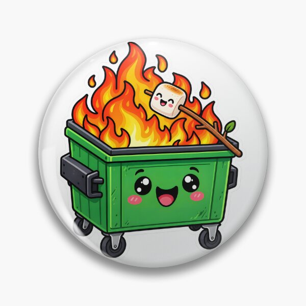 Item preview, Cute Dumpster Fire Everything Is Fine Cartoon Sticker designed and sold by KawaiiOrbit.