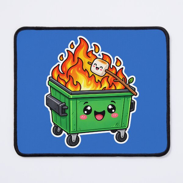 Item preview, Cute Dumpster Fire Everything Is Fine Cartoon Sticker designed and sold by KawaiiOrbit.