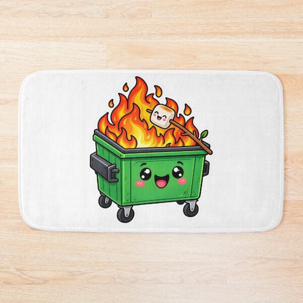 Item preview, Cute Dumpster Fire Everything Is Fine Cartoon Sticker designed and sold by KawaiiOrbit.