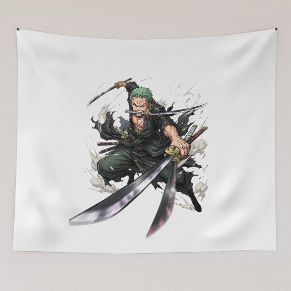 Item preview, Roronoa Zoro Swords Santoryu Style Manga Anime designed and sold by FreakToons.