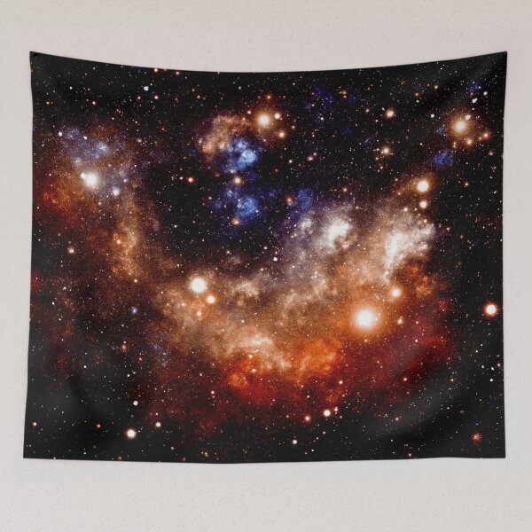 Artikelvorschau, Tiefraumnebel-Galaxie – Dunkelblaue und kupferfarbene Kunst entworfen und verkauft von 2sweetsDesign.