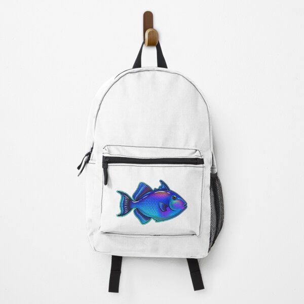 Item preview, Niger Triggerfish Vibrant Blue Reef Fish Art designed and sold by KenworksDigital.