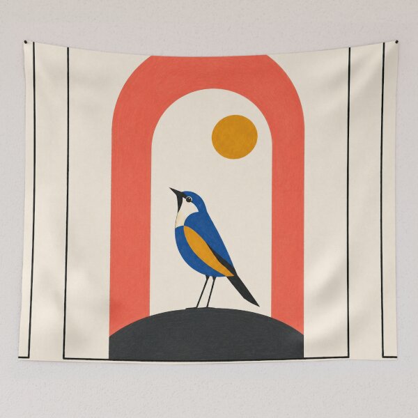 Item preview, The Shelter – Scandinavian Modern Bird Wall Art designed and sold by Filora Atelier | Bird Art.