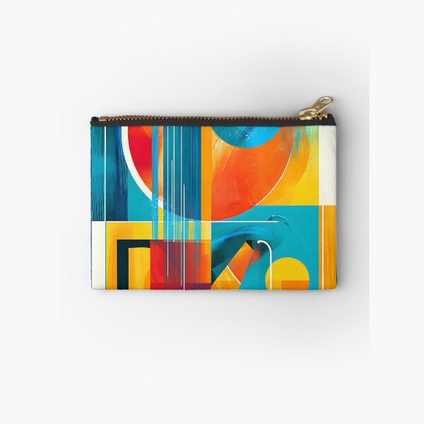 Item preview, Aquarius Zodiac in Bold Blue Orange and Red Geometric Forms with Modern Astrology Wall Art designed and sold by OlfactoART Studio.